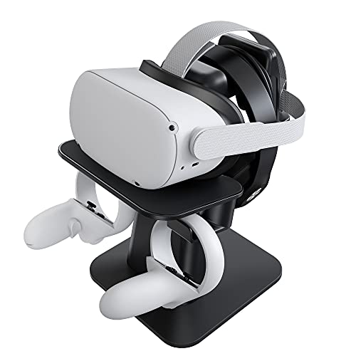 [Versión Mejorada] KIWI design Soporte VR Accesorios Compatible con Oculus Quest 2 / Quest 1 / Rift S/Valve Index/HP Reverb G2 / PSVR 2 / Pico 4 Auriculares y Controladores Táctiles (Negro)