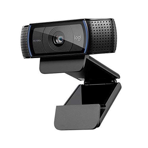 Logitech C920 HD Pro Webcam,Videoconferencias1080p/30 fps,Sonido Estéreo,Corrección de Iluminación HD,Skype/Hangouts/FaceTime, Para Gaming, PC/Mac/Android/Chromebook, Webcam Streaming - Negra
