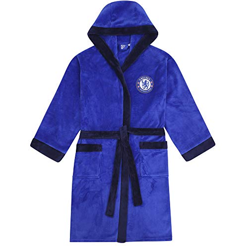 Chelsea FC - Batín con Forro Polar y Capucha para Hombre - Producto Oficial - Azul Real - Mediana
