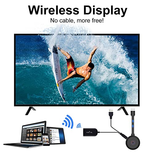 YUXUE Dongle de Pantalla Wifi, Adaptador HDMI Inalámbrico de 1080P que Transmite Archivos de Imagen de Vídeo, Receptor de TV Compatible con Android/Windows/iOS/Mac, Duplicando a TV/Proyector/Monitor
